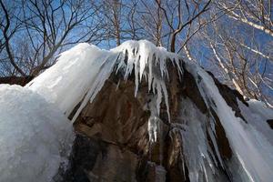 gefrorener Bach im Winter foto