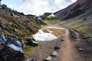 Pfütze im Landmannalaugar-Gebiet in Island foto