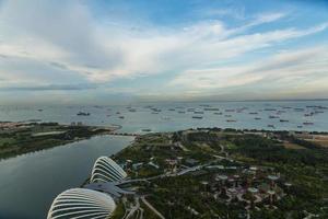 Blick auf die Skyline der Stadt Singapur foto