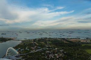 Blick auf die Skyline der Stadt Singapur foto