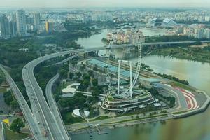 Blick auf die Skyline der Stadt Singapur foto