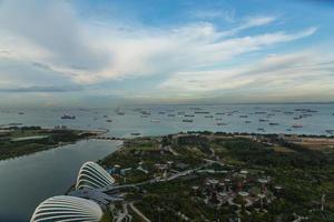 Blick auf die Skyline der Stadt Singapur foto