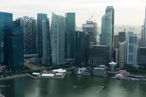 Blick auf die Skyline der Stadt Singapur foto