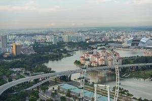 Blick auf die Skyline der Stadt Singapur foto