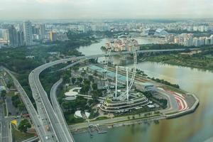 Blick auf die Skyline der Stadt Singapur foto