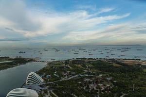 Blick auf die Skyline der Stadt Singapur foto