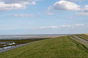 Deich in der Sonne an der Nordsee foto