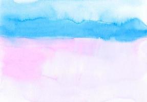 aquarell pastellrosa und blaue hintergrundtextur. aquarell hintergrund. Flecken auf Papier, handgemalt. foto