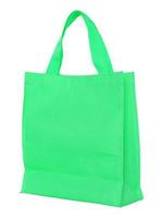 grüne Leinwand Einkaufstasche lokalisiert auf weißem Hintergrund mit Beschneidungspfad foto