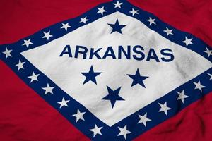 schwenkende Flagge von Arkansas in 3D-Darstellung foto