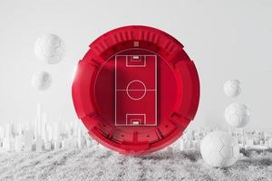 fußballbälle objekt, sportballdesign, fußballelement japan farbkonzept, 3d-illustration, abstrakte fußballtechnologie, smartphone-mobilbildschirm, grüner hintergrund, online-sport, japanische flagge foto