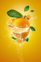 frisch geschnittene Orange foto