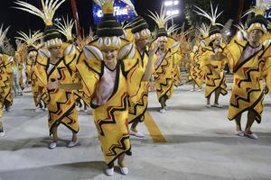 rio de janeiro, rj brasilien - 09. februar 2018 - samba-schulparade im sambodromo. Imperio da Tijuca während des Festivals in der Straße Marques de Sapucai foto