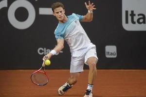 rio de janeiro, brasilien - 25. februar 2017 - diego schwartzman arg letztes spiel während rio open 2018 im jockey club brasileiro. foto