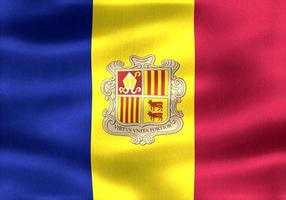Andorra-Flagge - realistische wehende Stoffflagge foto