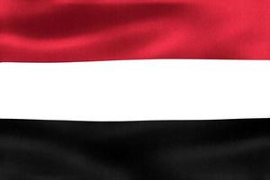 3D-Darstellung einer Jemen-Flagge - realistische wehende Stoffflagge foto