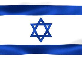 3D-Darstellung einer israelischen Flagge - realistische wehende Stoffflagge foto