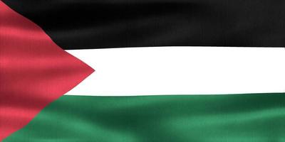 3D-Darstellung einer palästinensischen Flagge - realistische wehende Stoffflagge foto