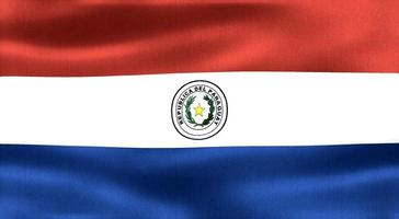 3D-Darstellung einer Paraguay-Flagge - realistische wehende Stoffflagge foto