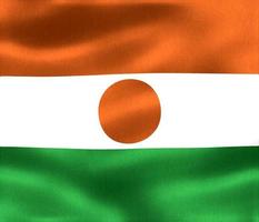 3D-Darstellung einer niger-Flagge - realistische wehende Stoffflagge foto