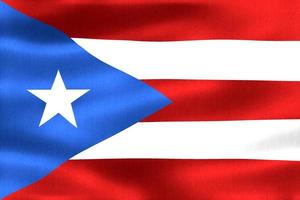 3d-illustration einer puerto-rico-flagge - realistische wehende stoffflagge foto