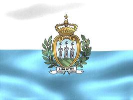 3d-illustration einer san marino-flagge - realistische wehende stoffflagge foto