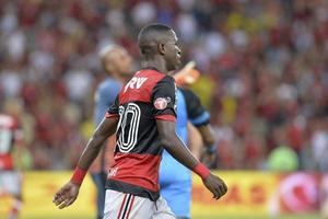 rio, brasilien - 28. märz 2018 - vinicius junior spieler im match zwischen flamengo und botafogo durch die carioca-meisterschaft im maracana-stadion foto