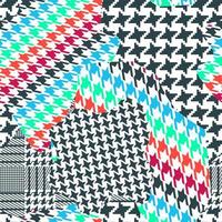 kintsugi japanischer Kunststil schwarz und weiß moderne Patchwork-Collage gemischt mit geometrischem Muster, Tartan-Ornament in nahtlosem Vektordesign für Mode, Stoffe, Tapeten foto