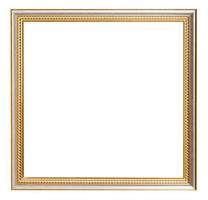 quadratischer goldener Bilderrahmen aus geschnitztem Holz foto
