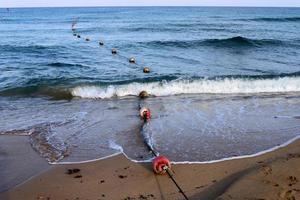 sandstrand am mittelmeer im norden israels. foto