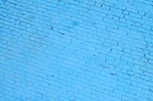 quadratische Backsteinmauer Hintergrund und Textur. blau lackiert foto