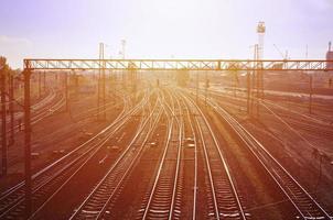 Eisenbahnlandschaft am Morgen foto