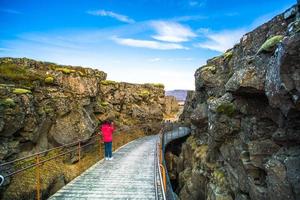 pingvellir oder thingvellir, ein historischer und kultureller nationalpark im südwesten von island, grenze zwischen der nordamerikanischen tektonischen platte und der eurasischen platte foto