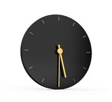 Premium Gold Uhrensymbol isoliert halb fünf Uhr schwarzes Symbol 5 30 oder 17 30 Uhr Zeitsymbol fünf dreißig 3D-Illustration foto