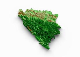 bosnien und herzegowina topografische karte 3d realistische kartenfarbe 3d illustration foto