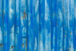 Außenwand des alten blauen ISO-Frachtcontainers - Hintergrund und Textur foto