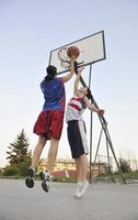 Ansicht des Basketballspielers foto