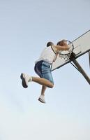 Ansicht des Basketballspielers foto