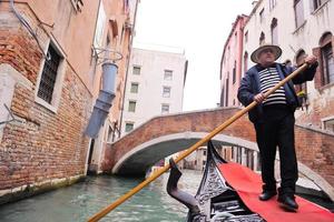Venedig Italien, Gondelfahrer im Grand Channel foto