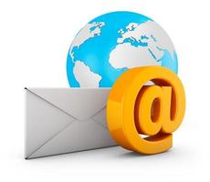 E-Mail-Umschlag und einen Globus foto