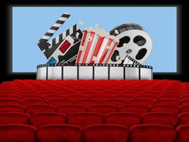 Kinosaal mit Popcorn foto