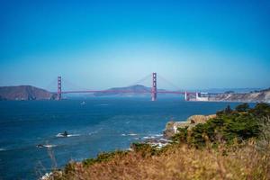 golden gate bridge von lands end trail totmannpunkt foto