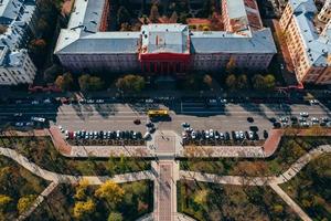 Kiew. Ukraine. 18. april 2019. die universität von taras schewtschenko. Luftaufnahme. foto