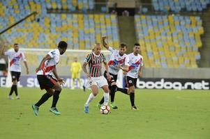 rio, brasilien - 11. april 2018 - marcos junior spieler im spiel zwischen fluminense und nacional potossi bei der sulamerica-meisterschaft im maracana-stadion foto