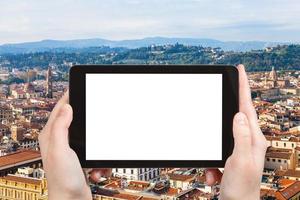 Touristische Fotos der Stadt Florenz auf dem Tablet