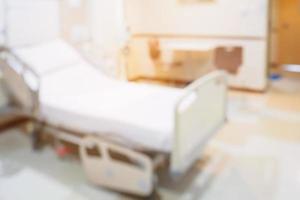 abstrakte unschärfe krankenzimmerinnenraum mit medizinischem bett für hintergrund foto