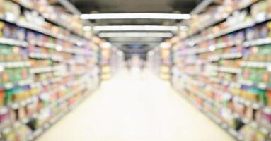 supermarkt gang innen abstrakt unscharfer hintergrund foto