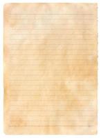 altes Pergamentpapierblatt Vintage gealtert oder Textur isoliert auf weißem Hintergrund