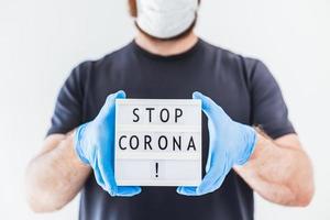 Stoppen Sie das Coronavirus-Konzept foto