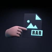 rar-Archivsymbol. 3D-Darstellung. foto